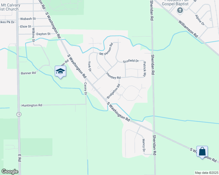 map of restaurants, bars, coffee shops, grocery stores, and more near 1450 Bridgeton Road in Saginaw