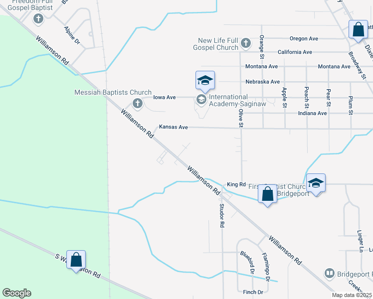 map of restaurants, bars, coffee shops, grocery stores, and more near 2800 Williamson Road in Saginaw