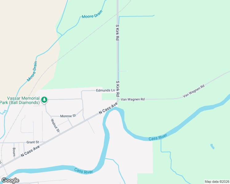 map of restaurants, bars, coffee shops, grocery stores, and more near 4484 South Kirk Road in Vassar