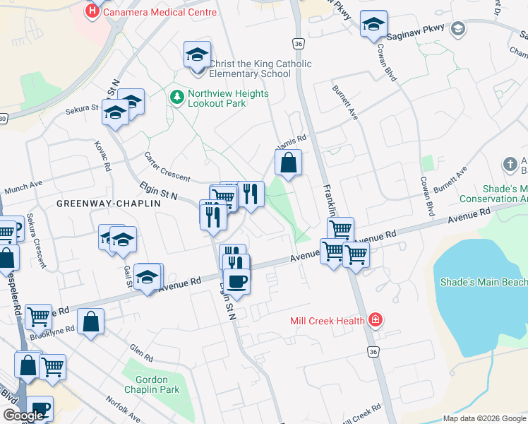map of restaurants, bars, coffee shops, grocery stores, and more near 65 Glamis Road in Cambridge