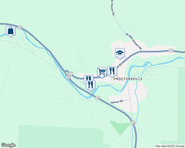 map of restaurants, bars, coffee shops, grocery stores, and more near 74 Spaulding Road in Cavendish