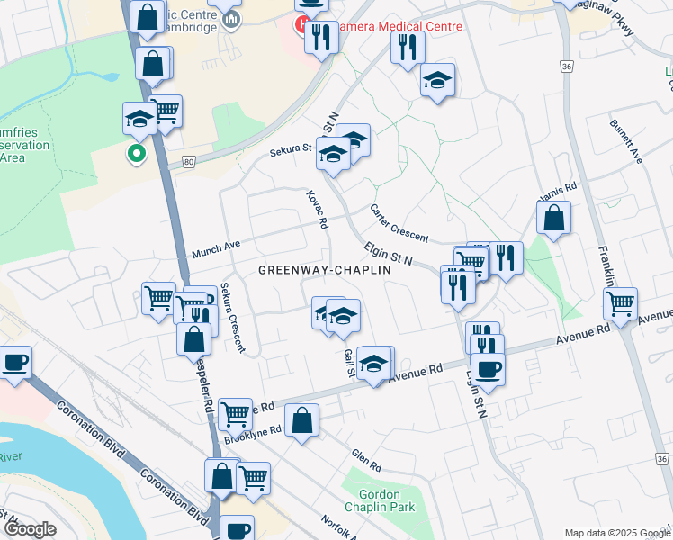 map of restaurants, bars, coffee shops, grocery stores, and more near in Cambridge
