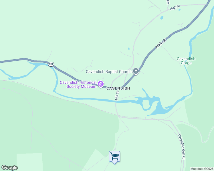 map of restaurants, bars, coffee shops, grocery stores, and more near 89 Bonts Hill in Cavendish