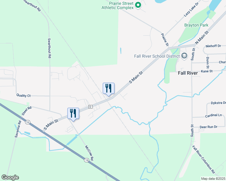 map of restaurants, bars, coffee shops, grocery stores, and more near 432 South Main Street in Fall River