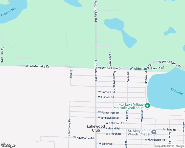 map of restaurants, bars, coffee shops, grocery stores, and more near 653 West White Lake Drive in Twin Lake