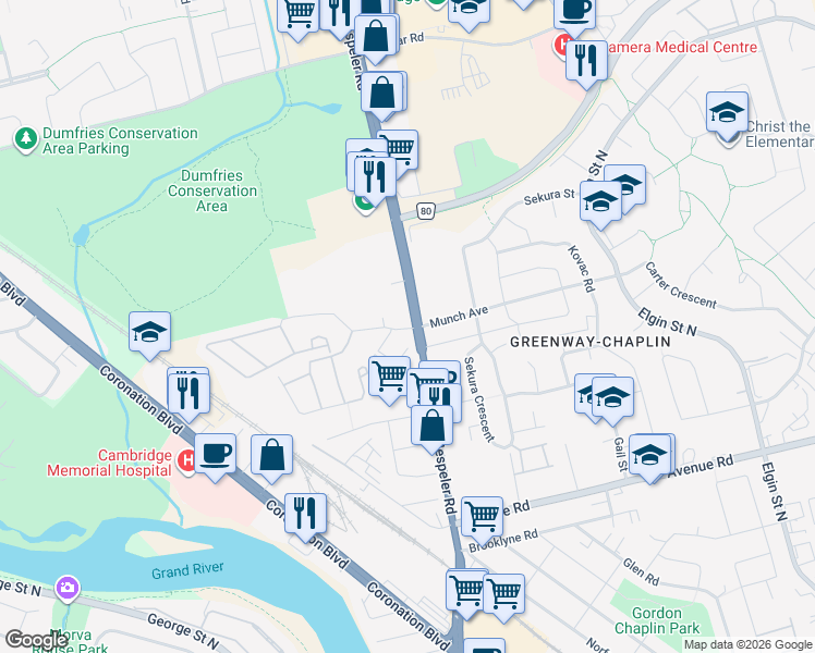 map of restaurants, bars, coffee shops, grocery stores, and more near in Cambridge