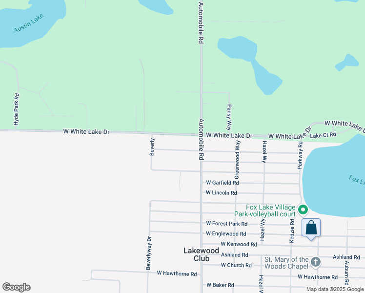 map of restaurants, bars, coffee shops, grocery stores, and more near 653 West White Lake Drive in Twin Lake
