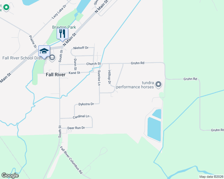 map of restaurants, bars, coffee shops, grocery stores, and more near 175 Hilltop Dr in Fall River