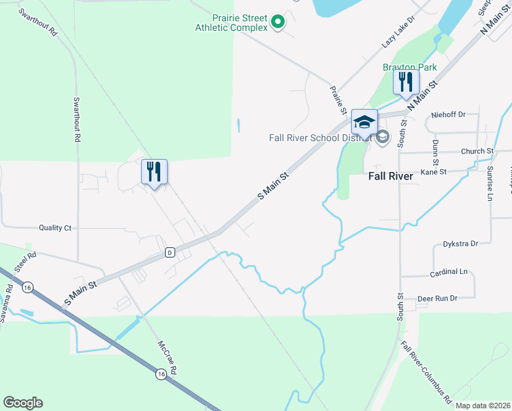 map of restaurants, bars, coffee shops, grocery stores, and more near 403 South Main Street in Fall River