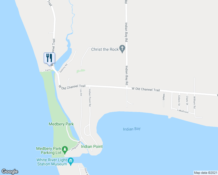 map of restaurants, bars, coffee shops, grocery stores, and more near 7077 West Old Channel Trail in Montague