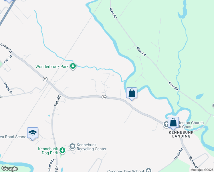 map of restaurants, bars, coffee shops, grocery stores, and more near Landing Drive in Kennebunk