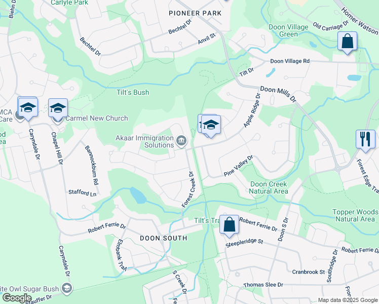 map of restaurants, bars, coffee shops, grocery stores, and more near 379 Pine Valley Drive in Kitchener