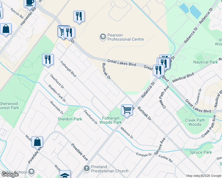 map of restaurants, bars, coffee shops, grocery stores, and more near 519 Delphine Drive in Burlington