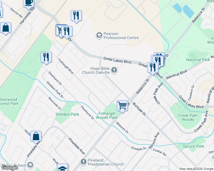map of restaurants, bars, coffee shops, grocery stores, and more near 519 Delphine Drive in Burlington