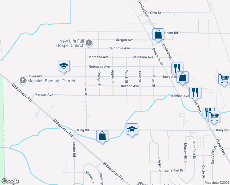 map of restaurants, bars, coffee shops, grocery stores, and more near 3835 Apple Street in Saginaw