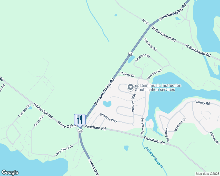 map of restaurants, bars, coffee shops, grocery stores, and more near 31 Amherst Drive in Barnstead