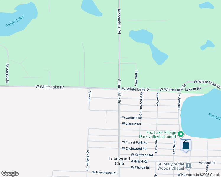 map of restaurants, bars, coffee shops, grocery stores, and more near 653 West White Lake Drive in Twin Lake