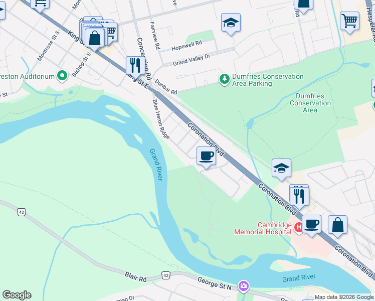 map of restaurants, bars, coffee shops, grocery stores, and more near in Cambridge