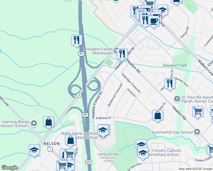 map of restaurants, bars, coffee shops, grocery stores, and more near in Burlington