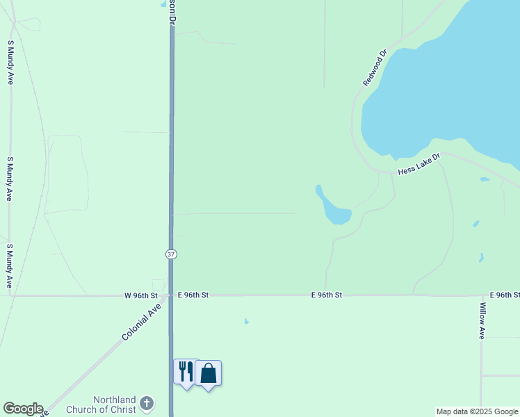 map of restaurants, bars, coffee shops, grocery stores, and more near 9394 Mason Drive in Newaygo