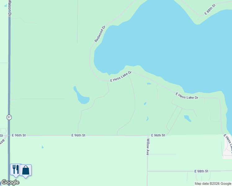 map of restaurants, bars, coffee shops, grocery stores, and more near 9370 South Hannah Lane in Grant