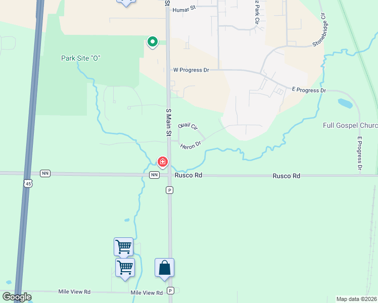 map of restaurants, bars, coffee shops, grocery stores, and more near 307 Heron Drive in West Bend