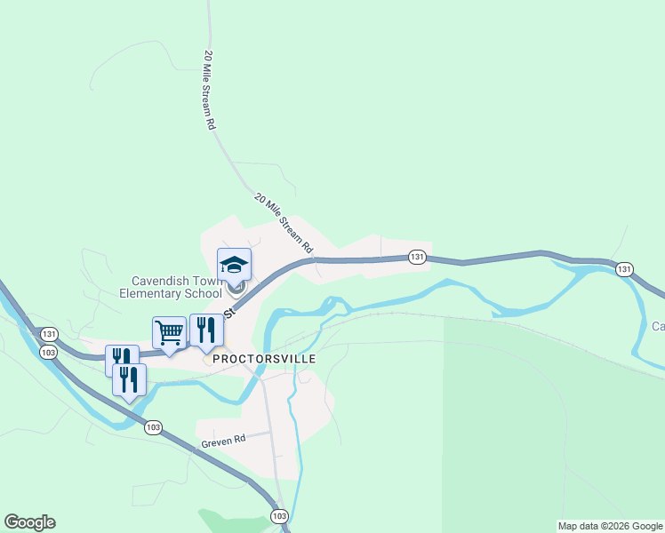 map of restaurants, bars, coffee shops, grocery stores, and more near 784 Main Street in Cavendish