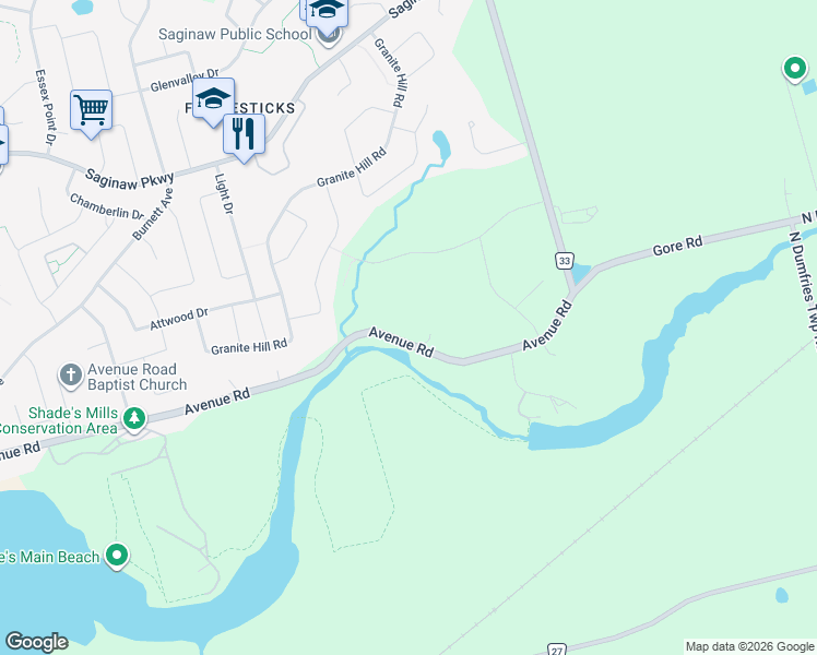 map of restaurants, bars, coffee shops, grocery stores, and more near 855 Avenue Road in Cambridge