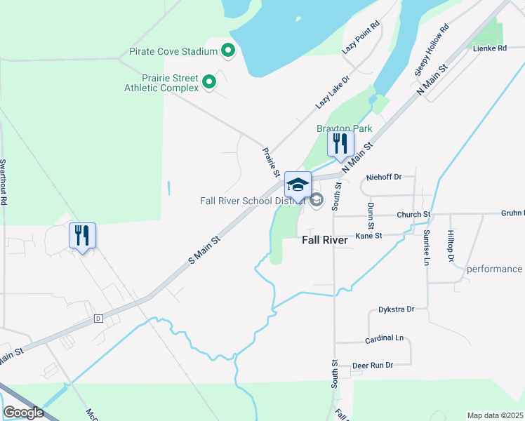 map of restaurants, bars, coffee shops, grocery stores, and more near 133 S Main St in Fall River