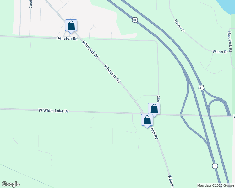 map of restaurants, bars, coffee shops, grocery stores, and more near 7163 Whitehall Road in Whitehall