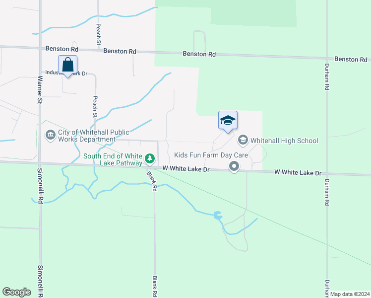 map of restaurants, bars, coffee shops, grocery stores, and more near 2151 Cogswell Avenue in Whitehall