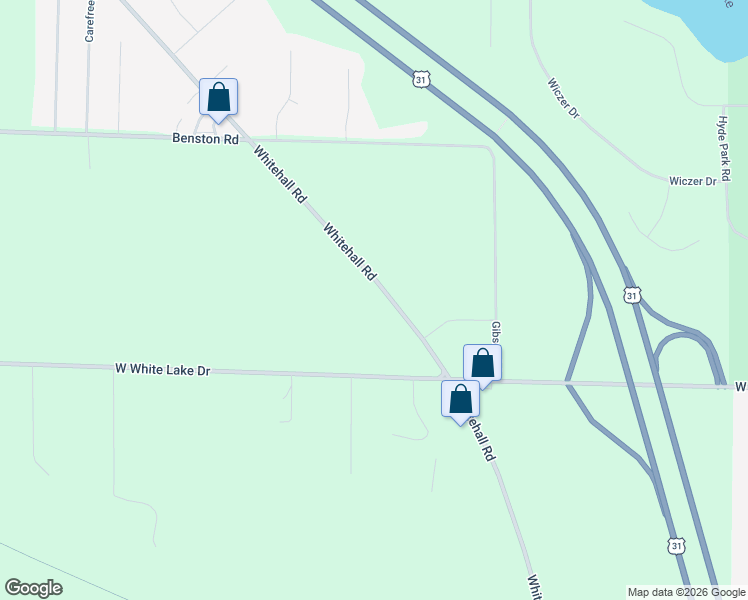map of restaurants, bars, coffee shops, grocery stores, and more near 7163 Whitehall Road in Whitehall