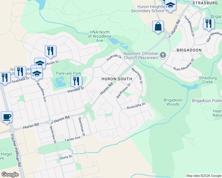 map of restaurants, bars, coffee shops, grocery stores, and more near 944 Dunblane Court in Kitchener