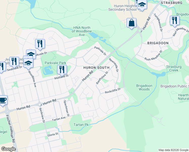 map of restaurants, bars, coffee shops, grocery stores, and more near 928 Dunblane Court in Kitchener