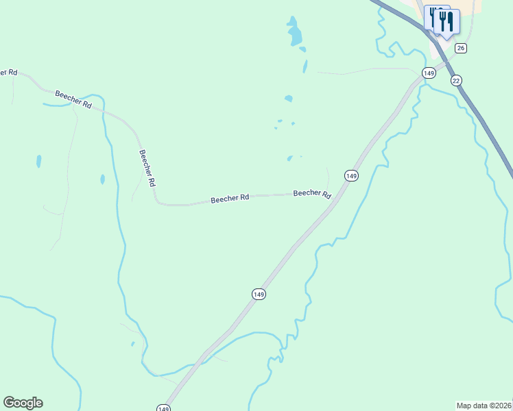 map of restaurants, bars, coffee shops, grocery stores, and more near 209 Beecher Road in Granville