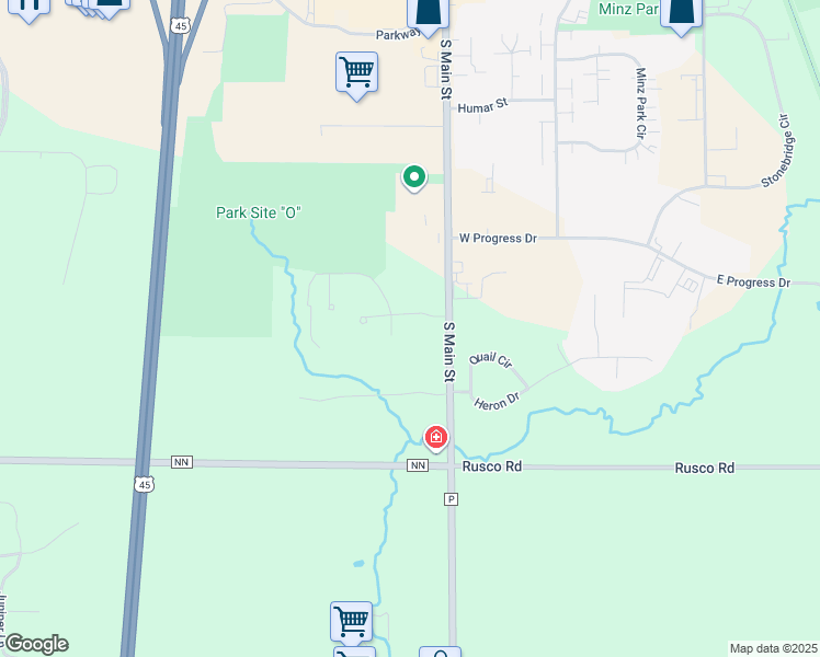 map of restaurants, bars, coffee shops, grocery stores, and more near 501 Spaeth Street in West Bend