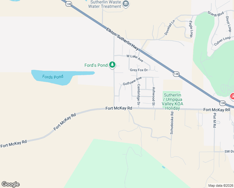 map of restaurants, bars, coffee shops, grocery stores, and more near 2719 Golfview Avenue in Sutherlin