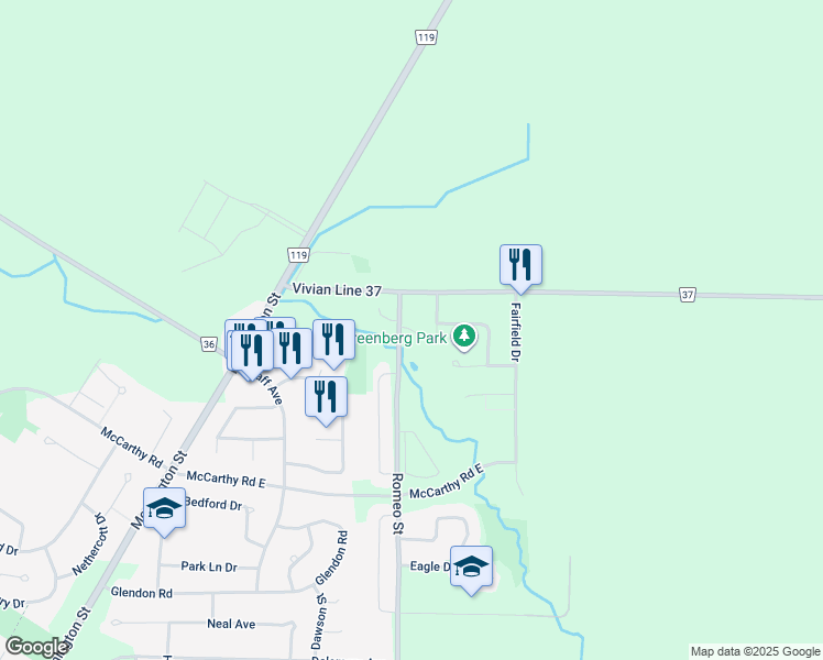 map of restaurants, bars, coffee shops, grocery stores, and more near in Stratford