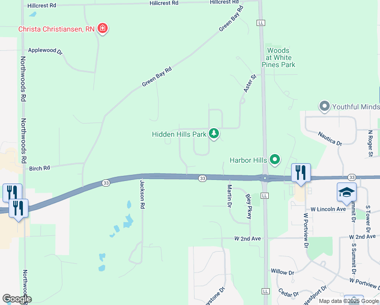 map of restaurants, bars, coffee shops, grocery stores, and more near 250 Foxglove Street in Port Washington
