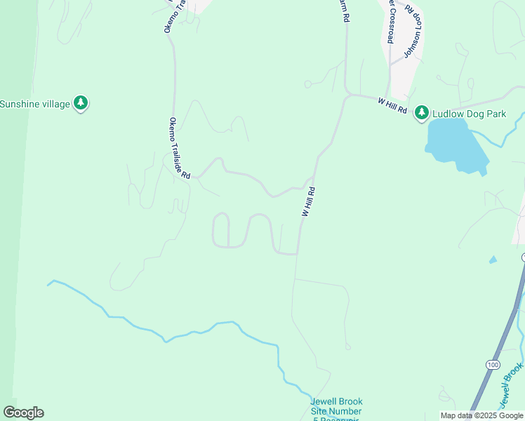 map of restaurants, bars, coffee shops, grocery stores, and more near 100 Edelweiss Road in Ludlow