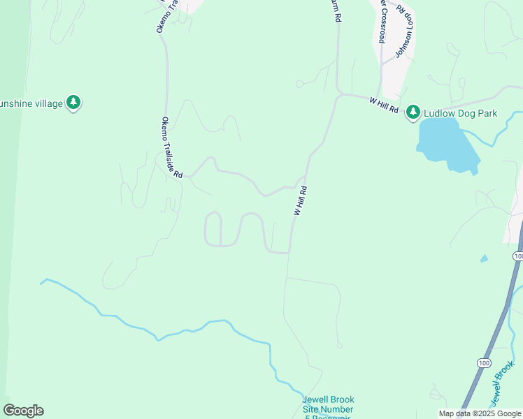 map of restaurants, bars, coffee shops, grocery stores, and more near 100 Edelweiss Road in Ludlow