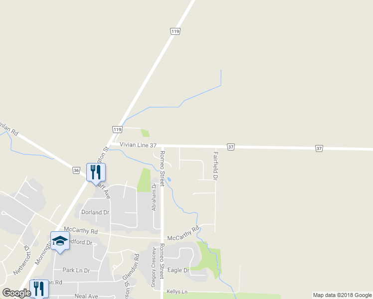 map of restaurants, bars, coffee shops, grocery stores, and more near 3193 Vivian Line 37 in Gads Hill