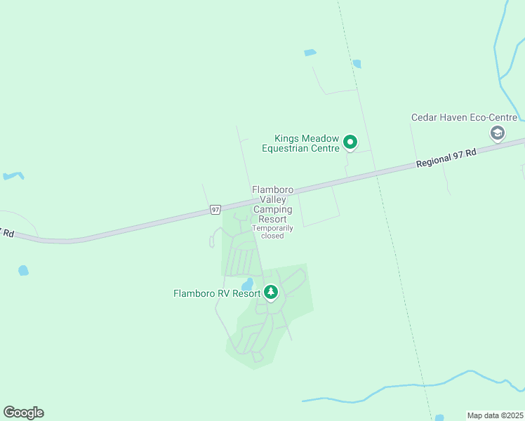 map of restaurants, bars, coffee shops, grocery stores, and more near Regional Road 97 in Hamilton