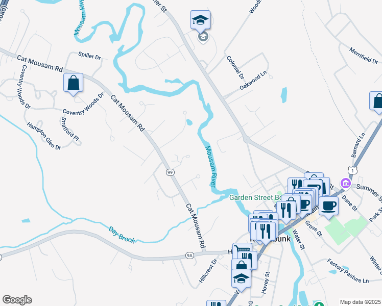 map of restaurants, bars, coffee shops, grocery stores, and more near 21 Quail Run in Kennebunk