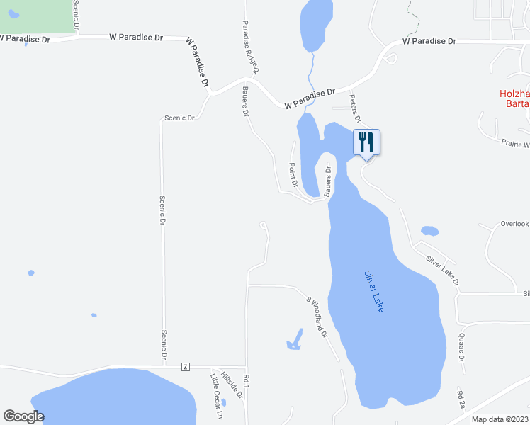map of restaurants, bars, coffee shops, grocery stores, and more near 5482 Woodland Summit in West Bend