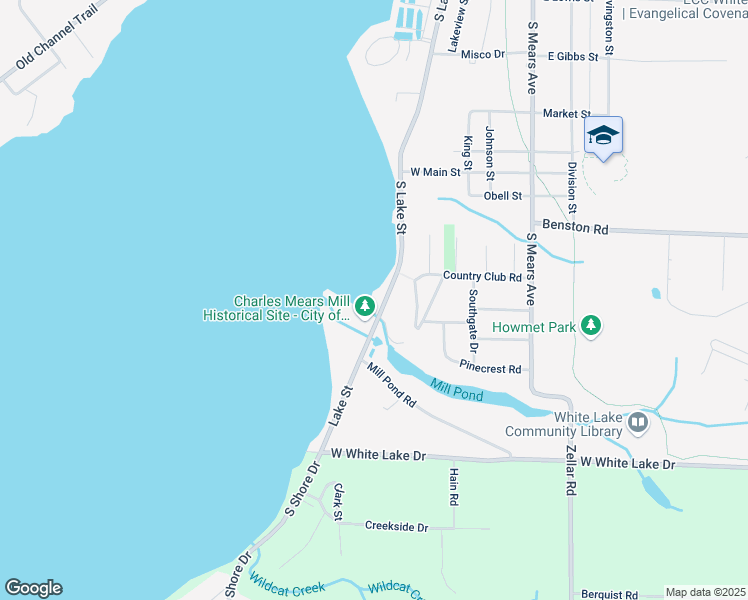 map of restaurants, bars, coffee shops, grocery stores, and more near 1629 South Lake Street in Whitehall