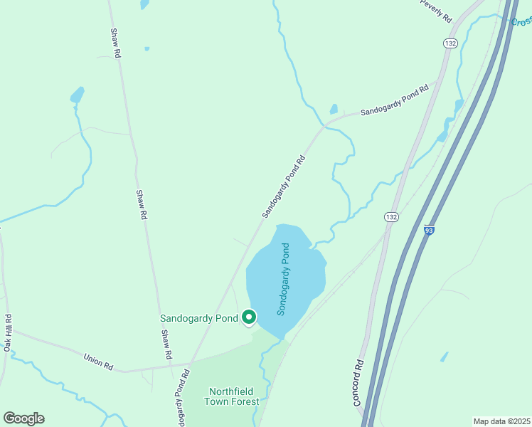 map of restaurants, bars, coffee shops, grocery stores, and more near Sandogardy Pond Road in Northfield