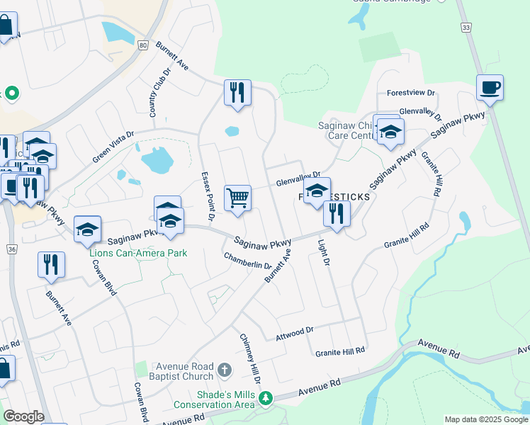 map of restaurants, bars, coffee shops, grocery stores, and more near 100 Fairgreen Close in Cambridge