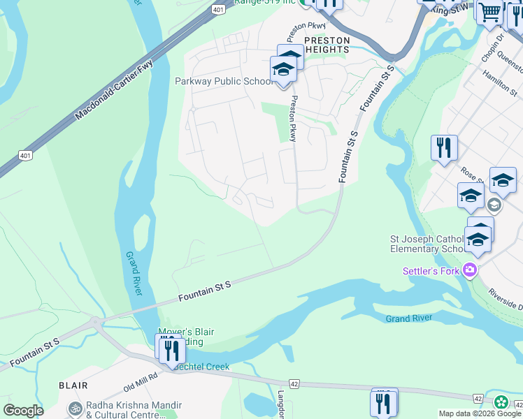 map of restaurants, bars, coffee shops, grocery stores, and more near 755 Linden Drive in Cambridge