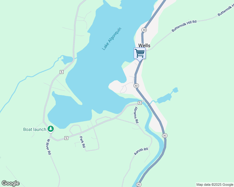 map of restaurants, bars, coffee shops, grocery stores, and more near 122 Kibler Point in Wells